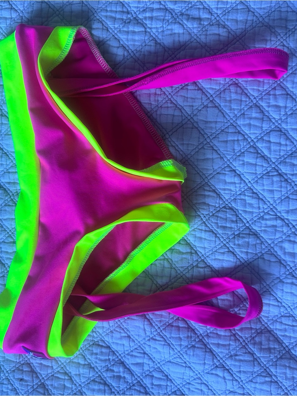 Neon Pink and yellow bad kitty scrunchie bum and garter